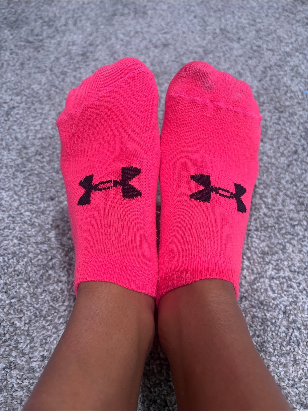Under Armour Kids No-Show Socks in Hot Pink with Black Logo